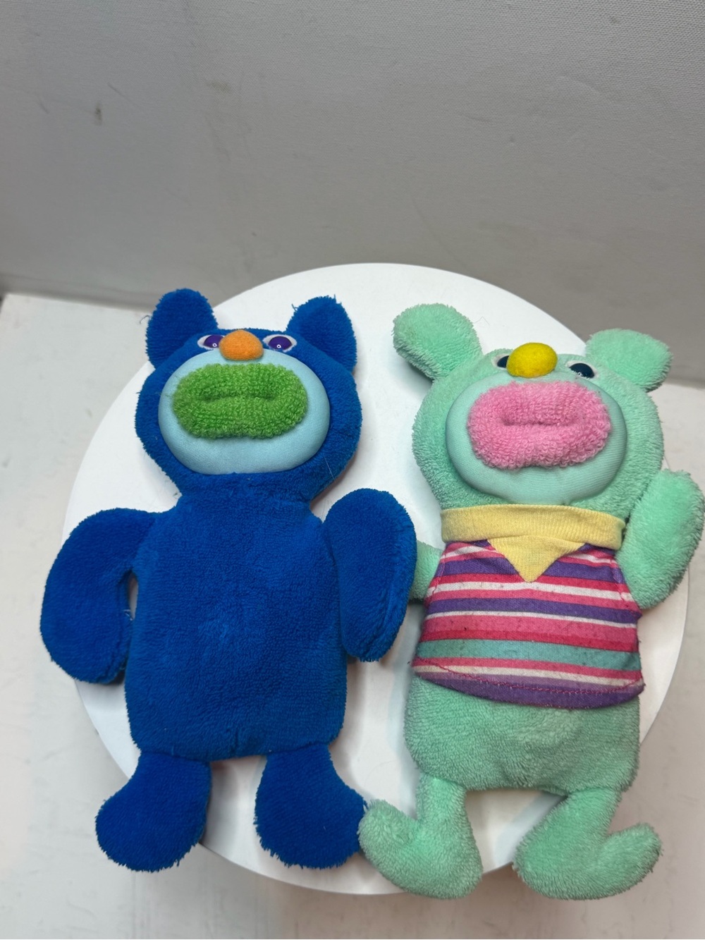 Plush Squeaky Buddy Toy - Blue and Mint